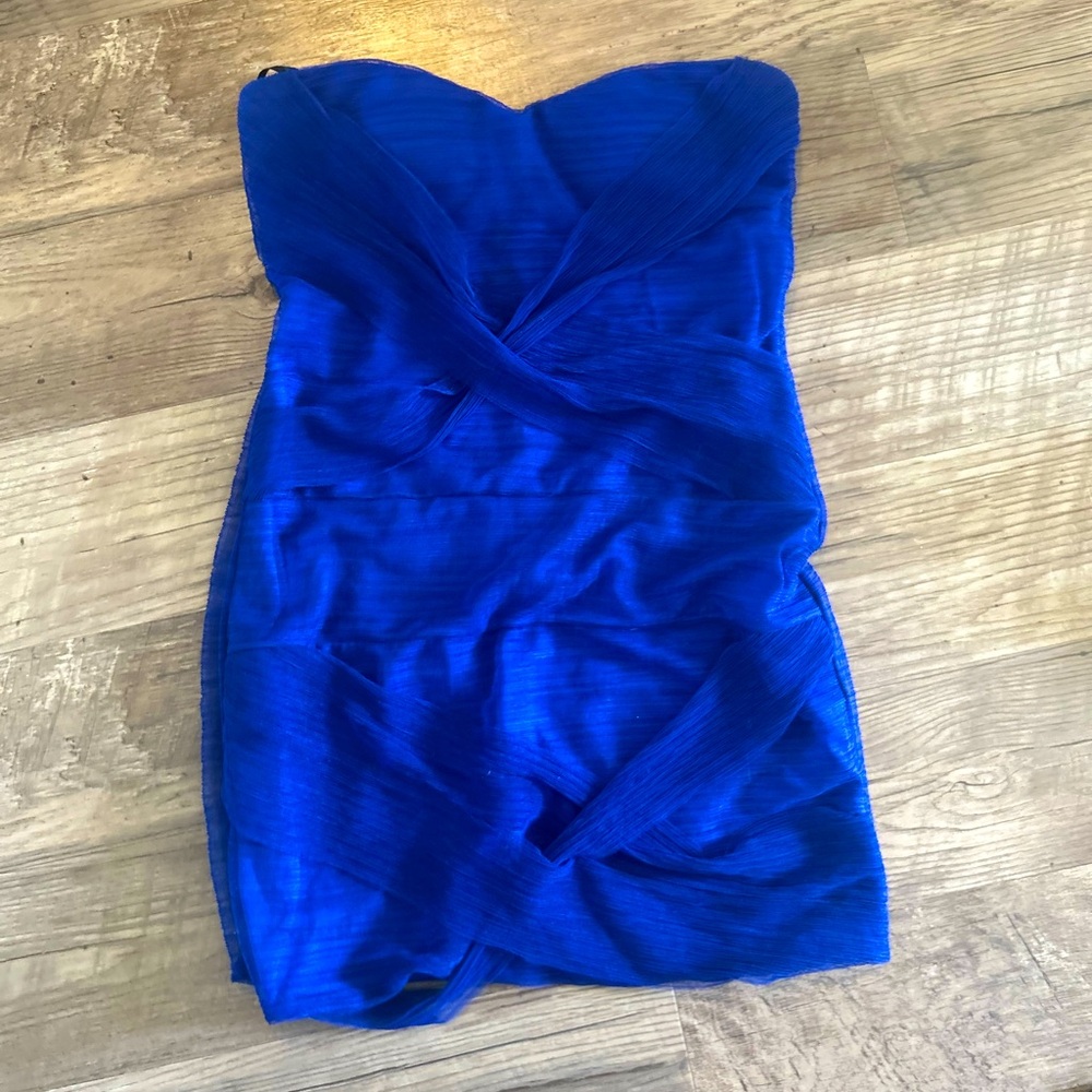 Strapless Royal Blue Cocktail Dress